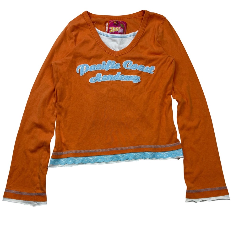 VTG Y2K Zoey 101 Pacific Coast Academy Long Sleeve Top Girls L 14 Adult xs/s
